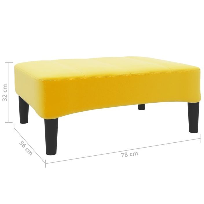 Repose-pied Jaune 78x56x32 cm Velours 2 - Photo n°4