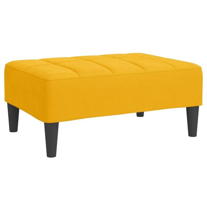 Repose-pied Jaune 78x56x32 cm Velours - Photo n°2