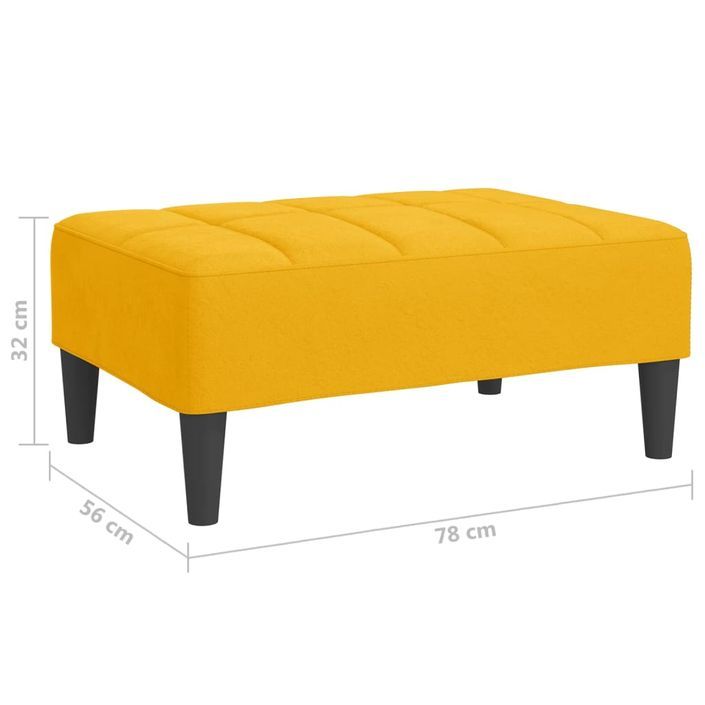 Repose-pied Jaune 78x56x32 cm Velours - Photo n°7