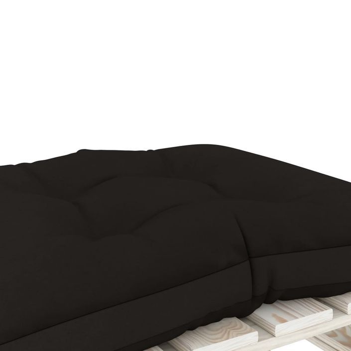 Repose-pied palette de jardin avec coussin noir Bois - Photo n°4