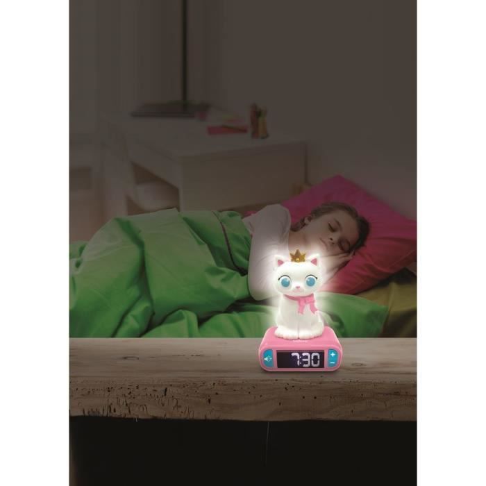 Réveil Veilleuse Lumineuse Chat en 3D et effets sonores - Photo n°4