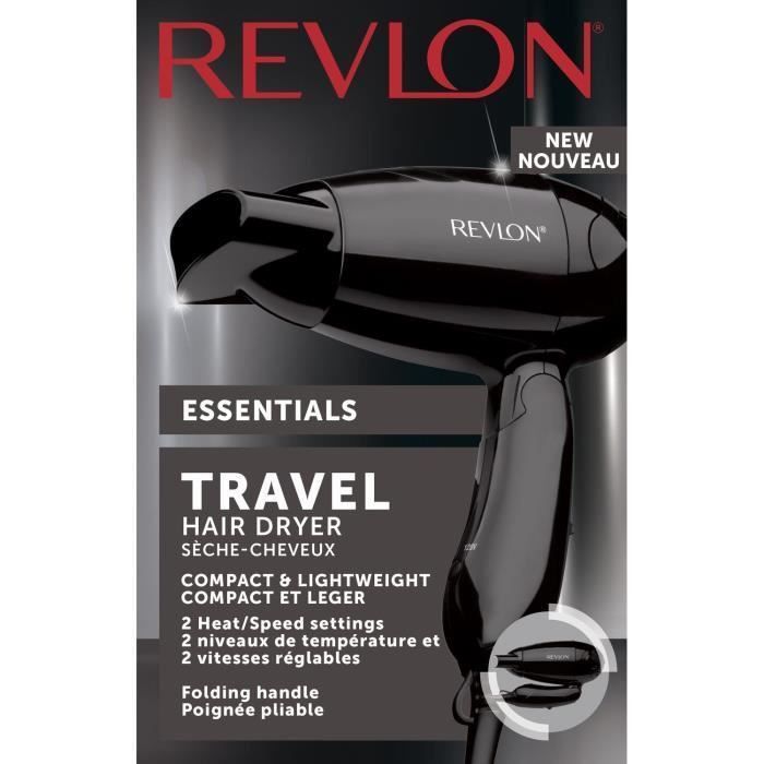 REVLON RVDR5305E - Seche-cheveux de voyage - 1200 W - 2 chaleurs - 2 vitesses - Poignée pliable bi-voltage - Photo n°6