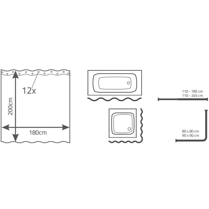 RIDDER Rideau de douche Bambus 180 x 200 cm - Photo n°4