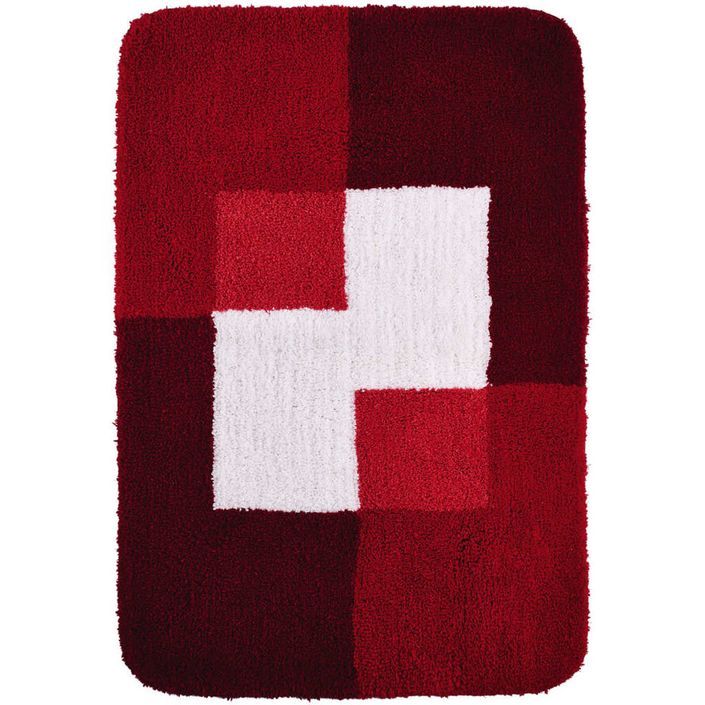 RIDDER Tapis de salle de bains Coins 60 x 90 cm Rouge 7103306 - Photo n°1