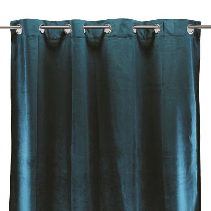 Rideau velours 100% Polyester - Bleu intense - 140x250 cm - Photo n°4