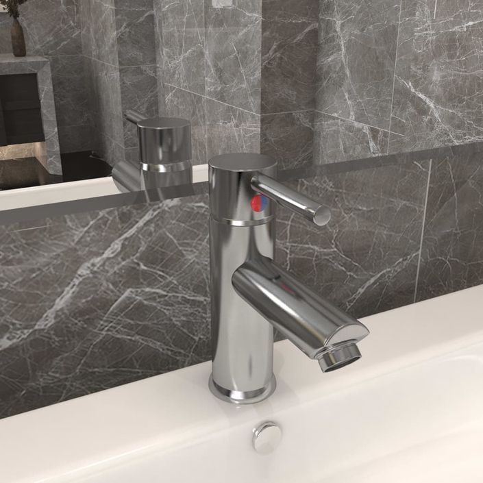 Robinet de lavabo de salle de bain Argenté 130x176 mm - Photo n°1