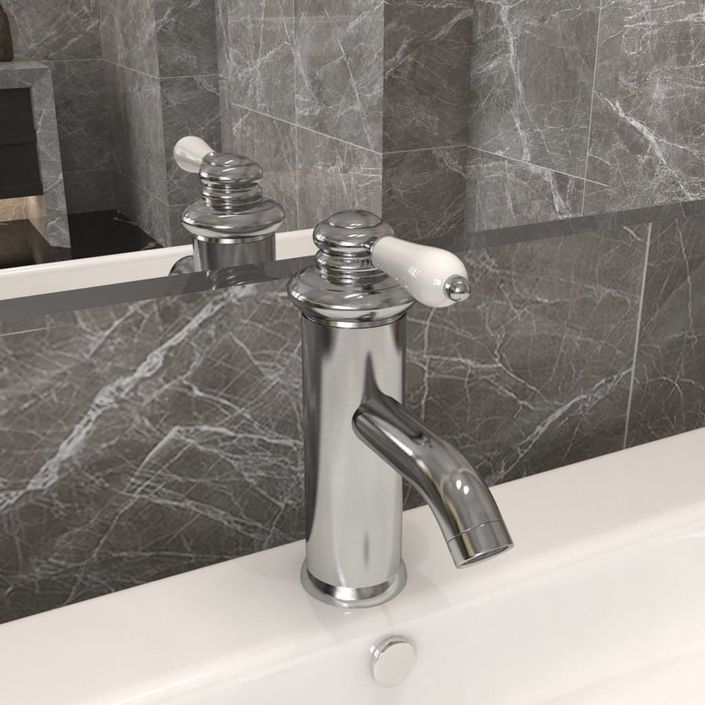 Robinet de lavabo de salle de bain Argenté 130x180 mm - Photo n°2