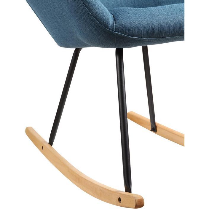 Rocking chair tissu bleu Nartha - Photo n°4