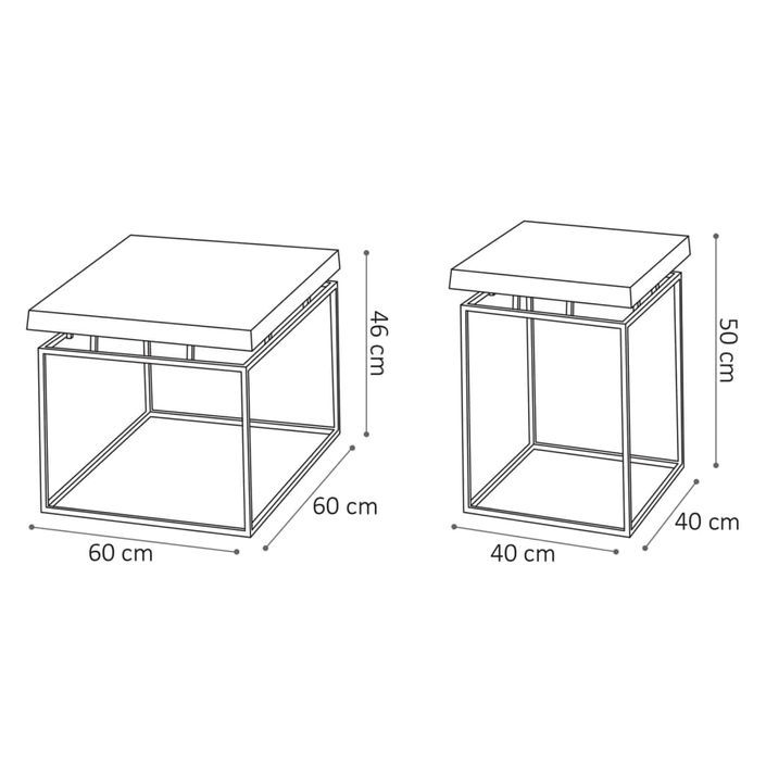 Rousseau Ensemble de table basse 2 pcs Aron Métal Gris et rouille - Photo n°6