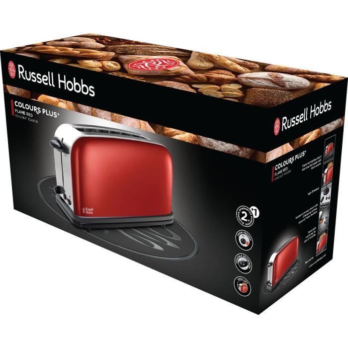 Russell Hobbs 21391-56 Toaster Grille-Pain Colours, Fente Large Spécial Baguette, 6 Niveaux de Cuisson, Décongele, Réchauffe - Rouge - Photo n°4