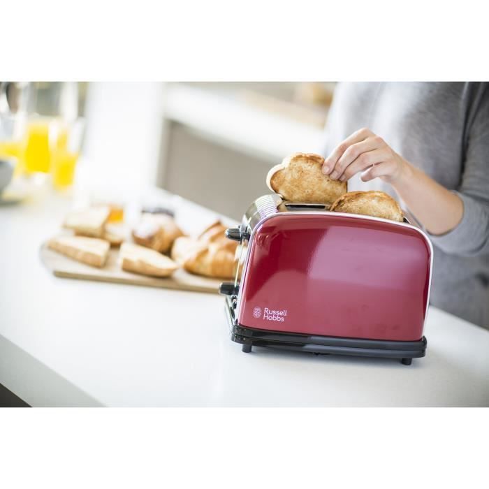 RUSSELL HOBBS 23330-56 - Toaster Colours Plus - Technologie Fast Toast - Rouge - Photo n°6