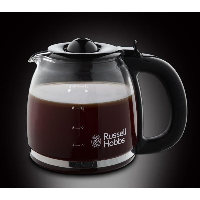RUSSELL HOBBS 24031-56 - Cafetiere programmable Colours Plus - Technologie WhirlTech - 15 tasses - 1100 W - Rouge - Photo n°3