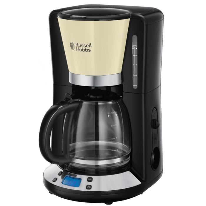RUSSELL HOBBS 24033-56 - Cafetiere programmable Colours Plus - Technologie WhirlTech - 15 tasses - 1100 W - Creme - Photo n°1