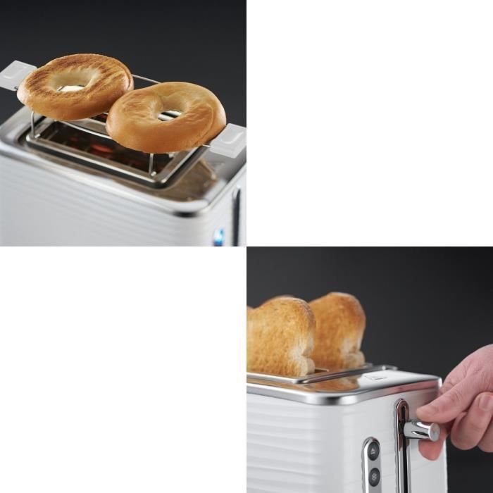 Russell Hobbs 24370-56 Toaster Grille Pain XL Inspire, Contrôle Brunissage, Décongéle, Réchauffe, Chauffe Viennoiserie - Blanc - Photo n°2