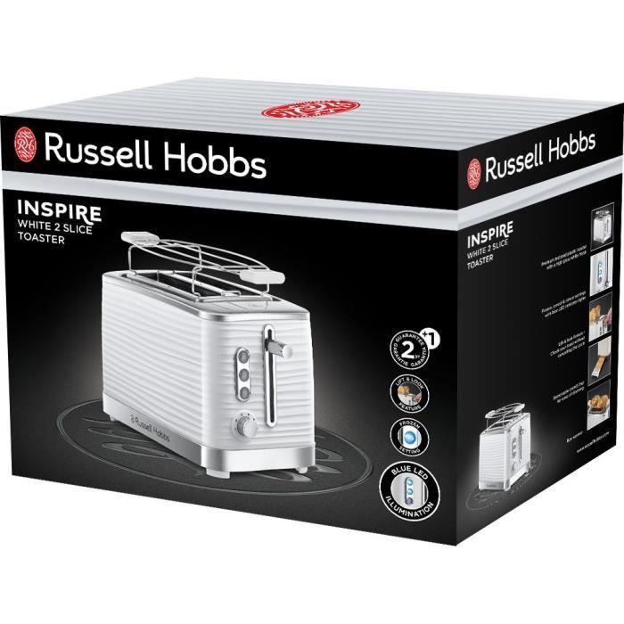 Russell Hobbs 24370-56 Toaster Grille Pain XL Inspire, Contrôle Brunissage, Décongéle, Réchauffe, Chauffe Viennoiserie - Blanc - Photo n°4