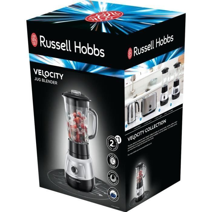 Russell Hobbs 25710-56 Blender en Verre 1,5L Velocity, Puissant, 2 vitesses réglables, Fonction pulse - Photo n°4