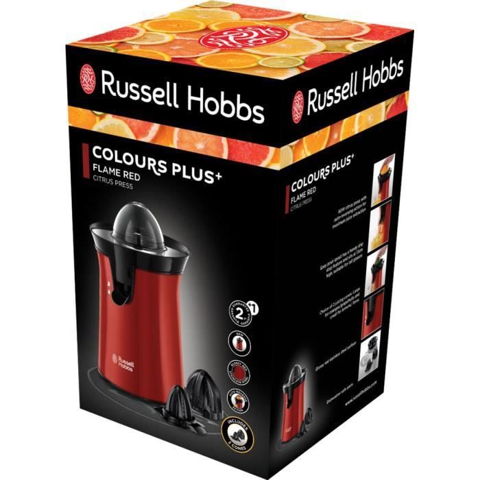 Russell Hobbs 26010-56 Presse Agrumes Electrique, 2 Sens Rotation, 2 Cônes Interchangeables - Rouge - Photo n°4