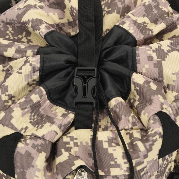 Sac à dos de randonnée marron camouflage 100 L tissu oxford - Photo n°6