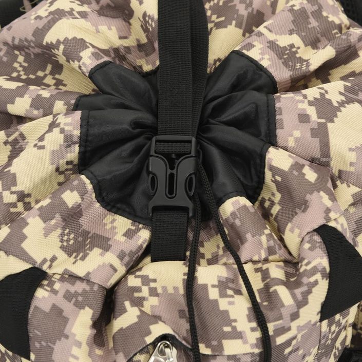 Sac à dos de randonnée marron camouflage 80 L tissu oxford - Photo n°6