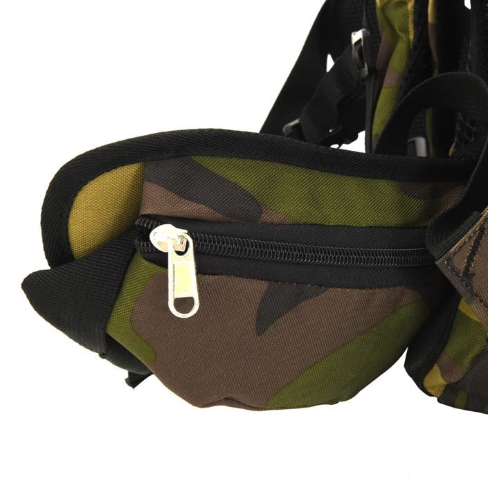 Sac à dos de randonnée vert camouflage 80 L tissu oxford - Photo n°5