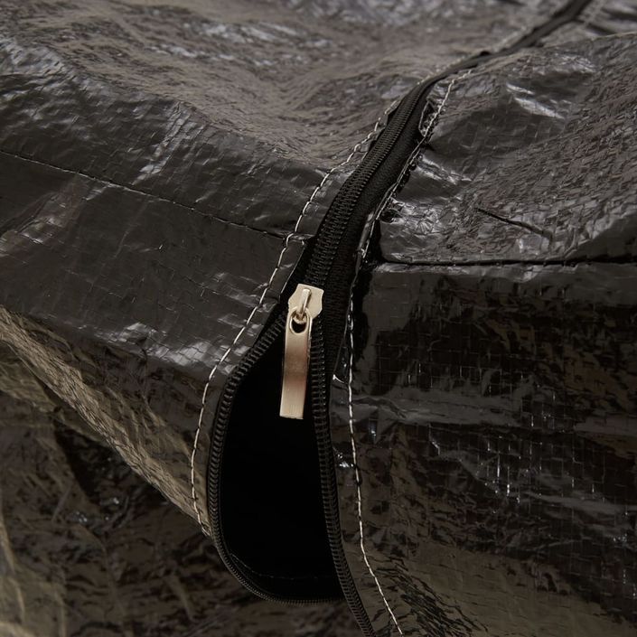 Sac de rangement pour coussins de jardin noir 150x75x75 cm PE - Photo n°6