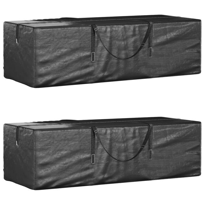 Sacs de rangement pour coussins de jardin 2 pcs noir - Photo n°1