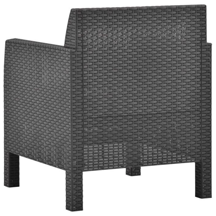 Salon de jardin 3 pcs avec coussins PP Anthracite 3 - Photo n°6