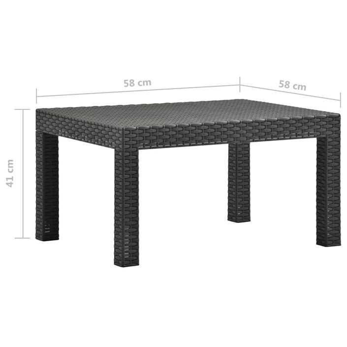 Salon de jardin 3 pcs avec coussins PP Anthracite 3 - Photo n°12