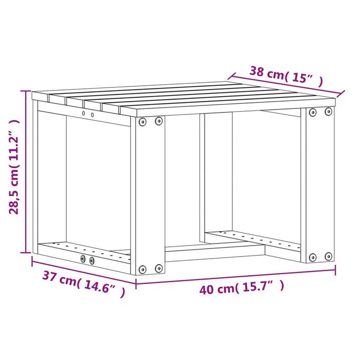 Salon de jardin 3 pcs bois massif de pin - Photo n°11