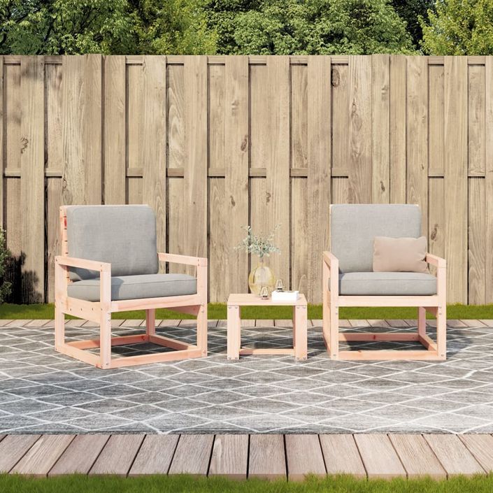 Salon de jardin 3 pcs bois massif douglas - Photo n°3