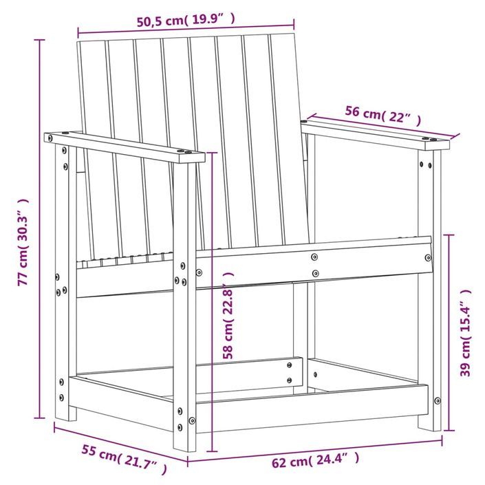 Salon de jardin 3 pcs bois massif douglas - Photo n°10