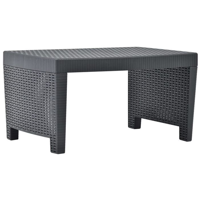 Salon de jardin 3 pcs Plastique Anthracite - Photo n°3