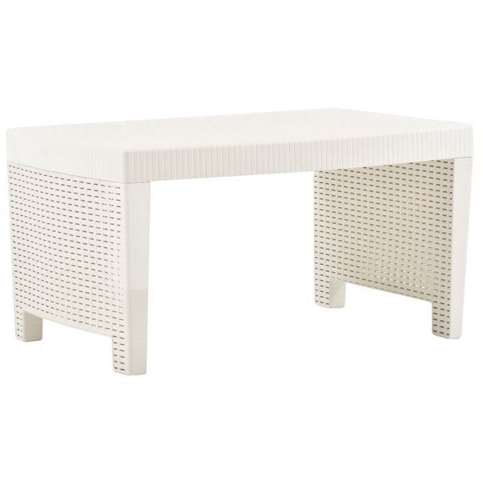 Salon de jardin 3 pcs Plastique Blanc 2 - Photo n°6