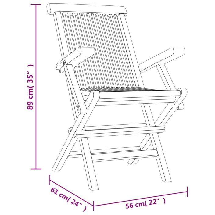 Salon de jardin 7 pcs gris bois de teck solide - Photo n°9