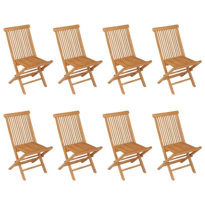 Salon de jardin 9 pcs Bois de teck massif - Photo n°7