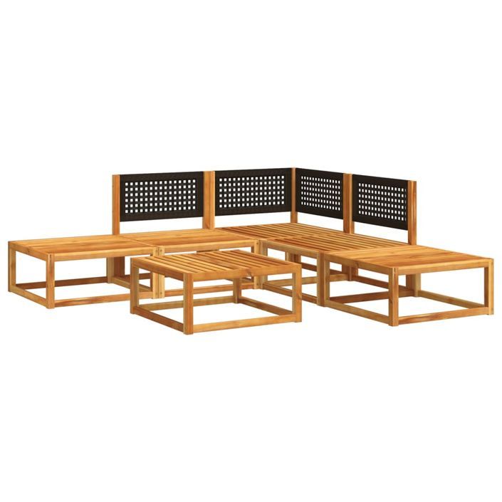 Salon de jardin avec coussins 6 pcs bois d'acacia solide - Photo n°3