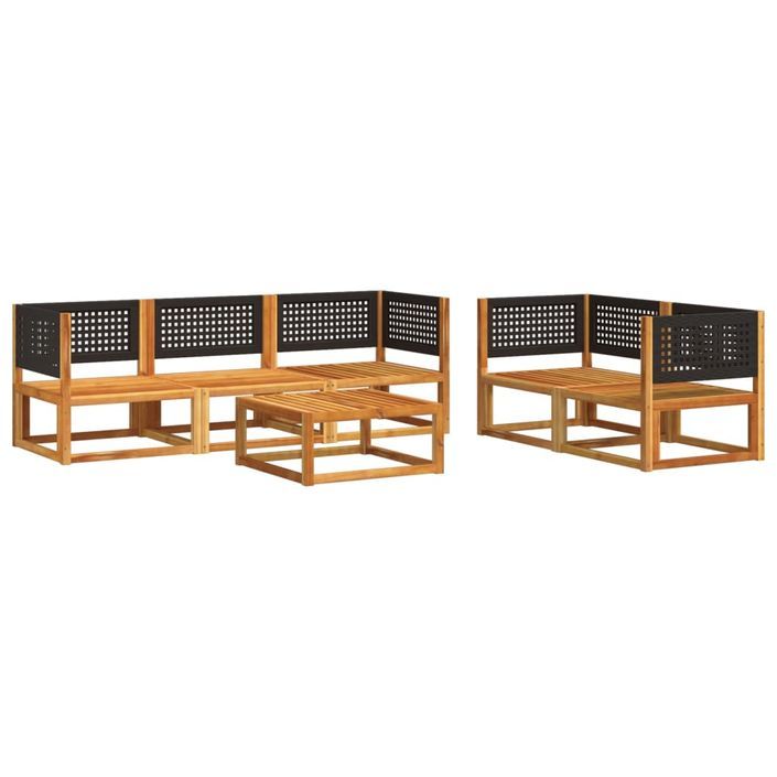 Salon de jardin avec coussins 6 pcs bois d'acacia solide - Photo n°3