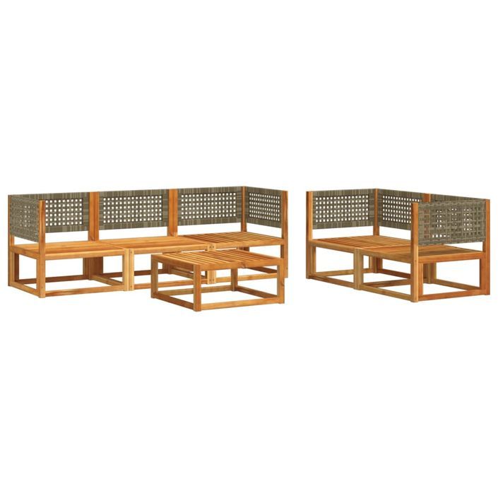 Salon de jardin avec coussins 6 pcs bois d'acacia solide - Photo n°3