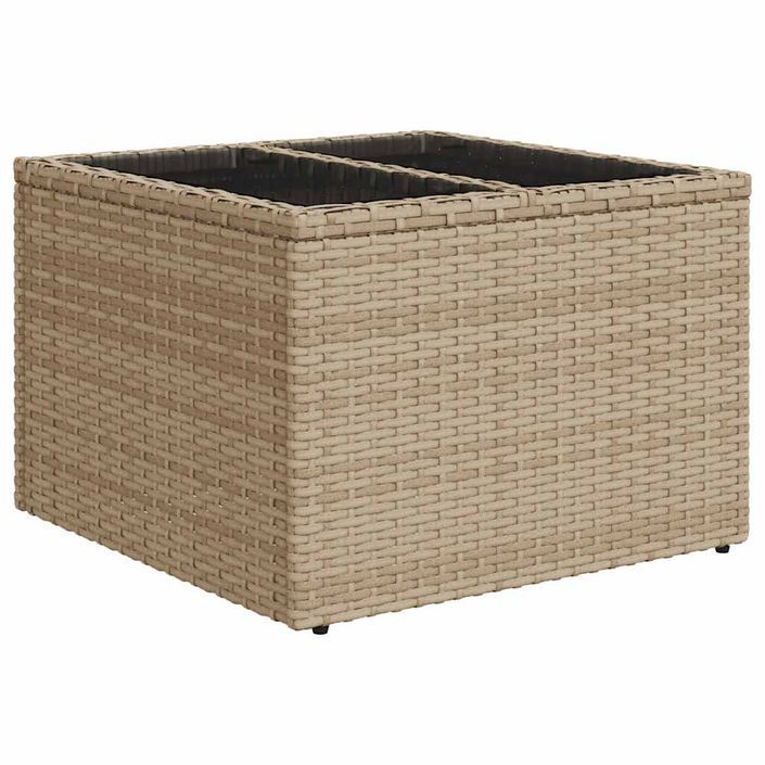 Salon de jardin avec coussins 7 pcs beige résine tressée - Photo n°7