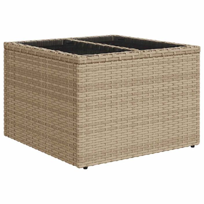 Salon de jardin avec coussins 8 pcs beige résine tressée - Photo n°6