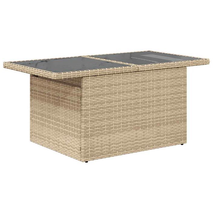 Salon de jardin avec coussins 8 pcs beige résine tressée acacia - Photo n°6