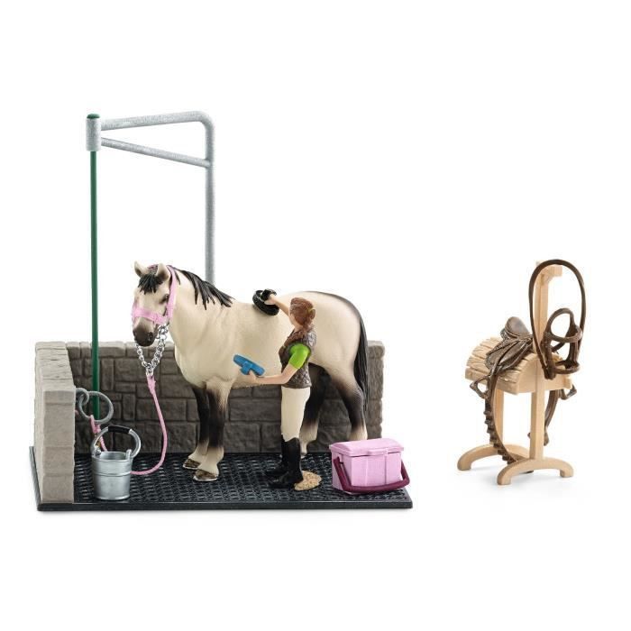 Schleich Figurine 42104 - Cheval - Box de lavage pour chevaux - Photo n°1