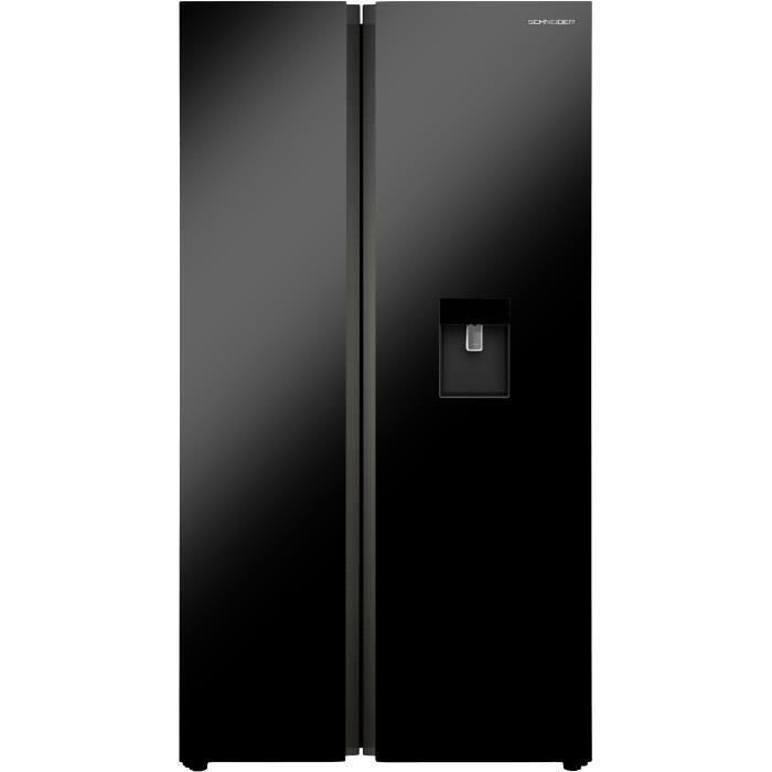 SCHNEIDER SCSBF503WDNFB - Réfrigérateur américain 503L (322+181L) - Froid ventilé - L92xH177cm - Noir - Photo n°1