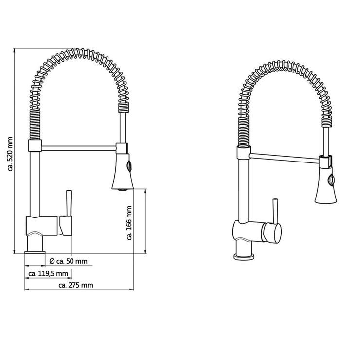 SCHÜTTE Mitigeur d'évier avec ressort en spirale CORNWALL aspect inox - Photo n°4