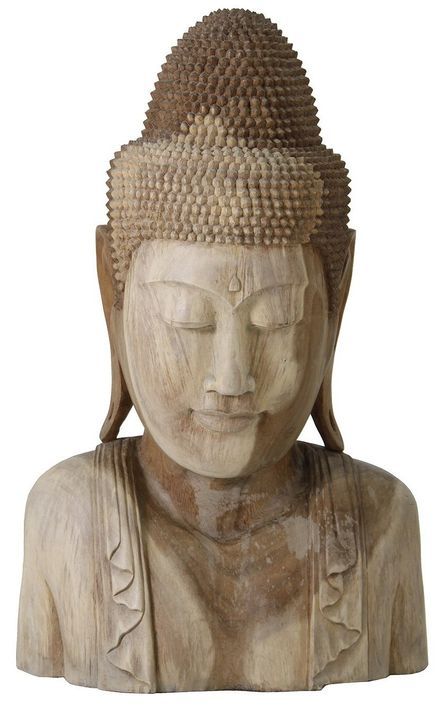 Sculpture bois d'acacia naturel artisanal Budha - Photo n°1