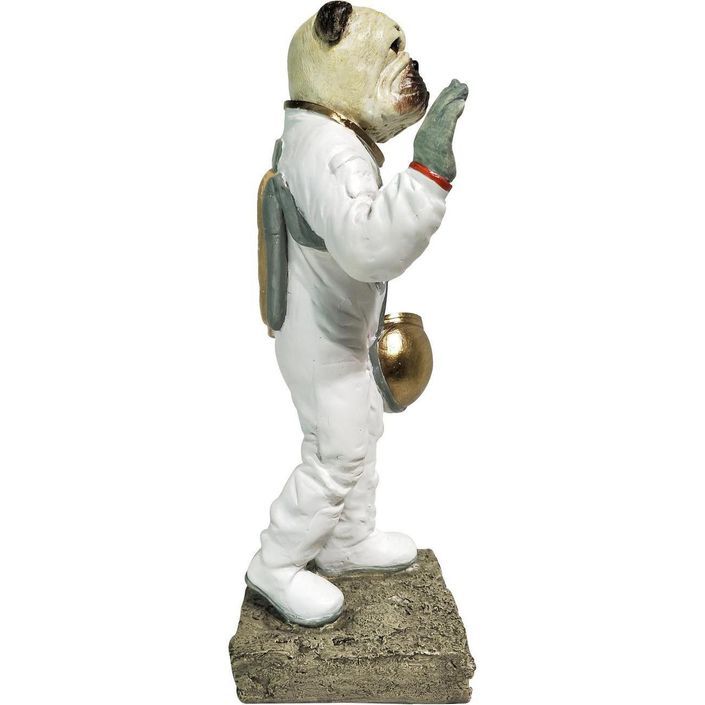 Sculpture chien astronaute polyrésine blanche Spacie - Photo n°2
