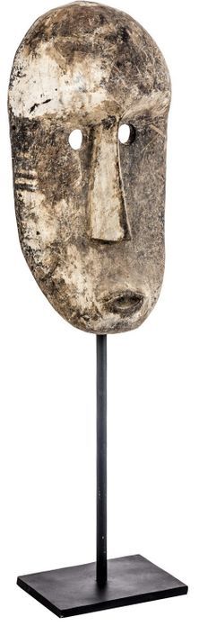 Sculpture tête bois antique marron vieilli Arsen - Photo n°1