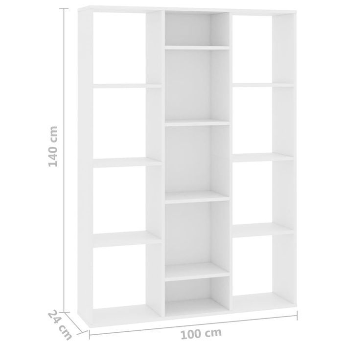 Séparateur de pièce/Bibliothèque Blanc 100x24x140 cm - Photo n°7