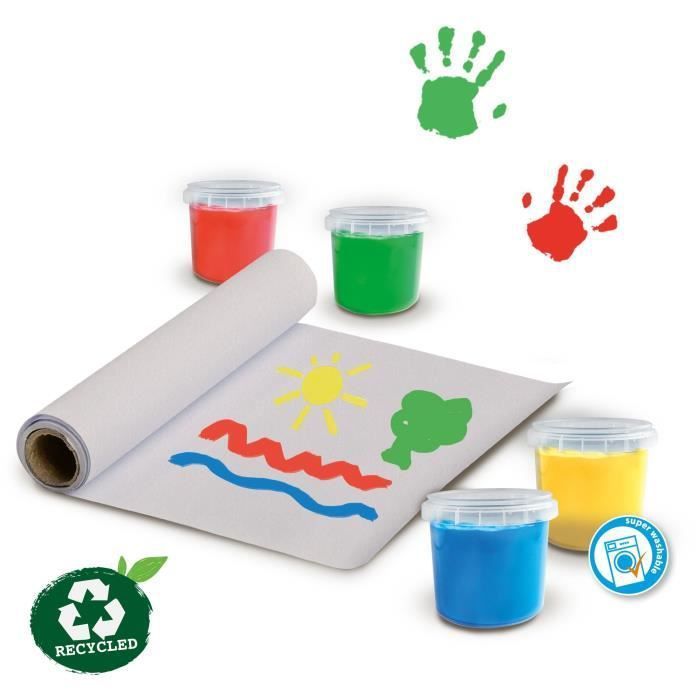 SES CREATIVE - Kit de peinture au doigt avec tablier Eco - 100% recyclé - Photo n°3