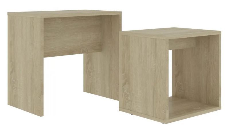 Set de 2 tables basses gigognes bois clair Filow 37 - 48 cm - Photo n°2